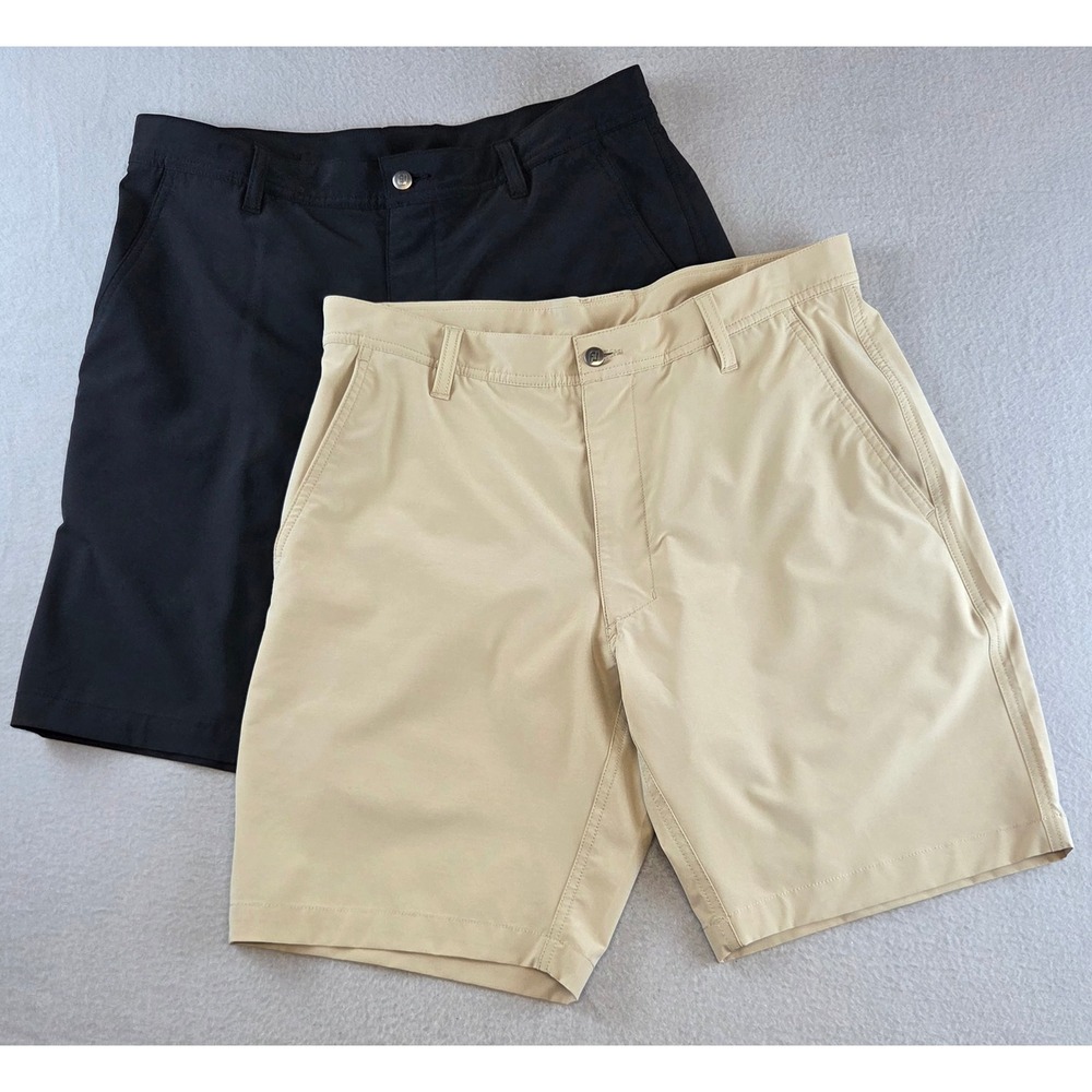 FootJoy Performance Golf Shorts Mens Size 33 Lot of 2 Black Khaki 9" Inseem FJ